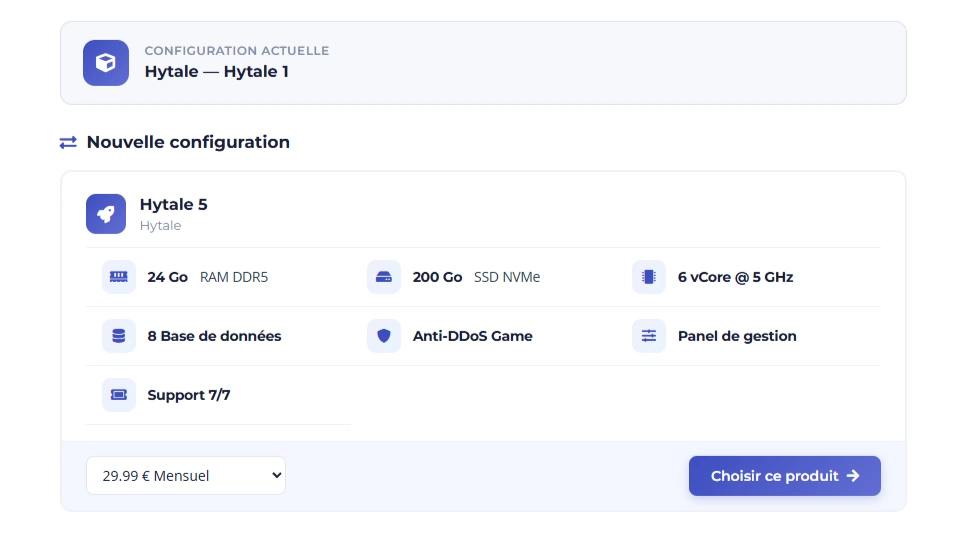 Serveur Hytale évolutif
