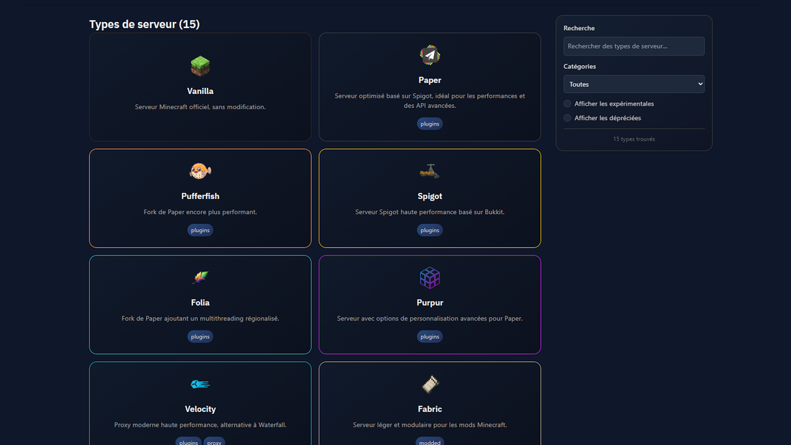 Changement de version Minecraft